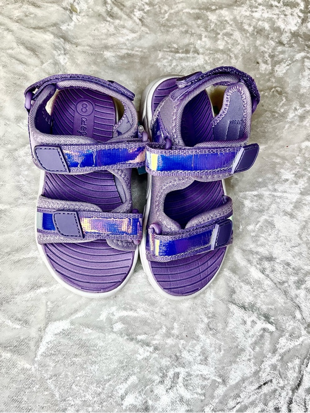 Cat & Jack Lavendar Girl’s  Adjustable Sandals with Iridescent Straps
